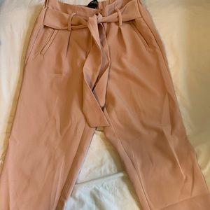 Pink paper bag pants